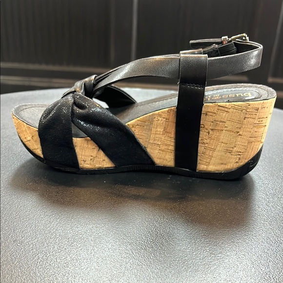 Bussola Black Wedge Sandals - Picture 2 of 3